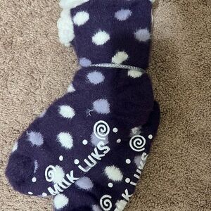 MUK LUKS Purple Polka Dot Mittens